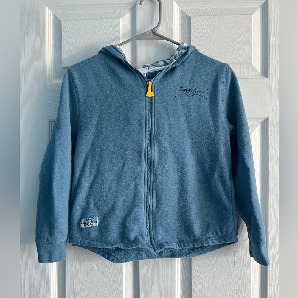 Blue Kids Hoodie with Yellow Zipper